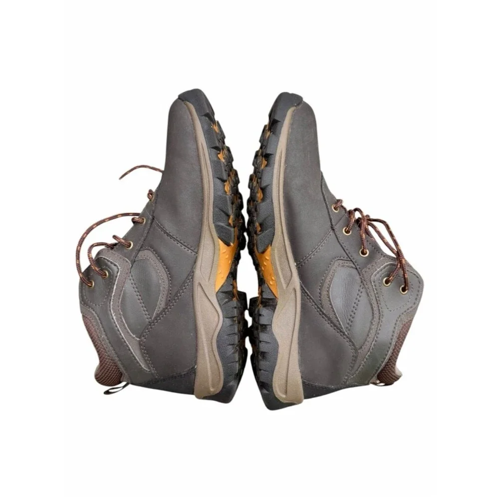 Timberland Mt. Maddsen Waterproof Hiking Boots Gray Brown Leather Boys 6.5 Trail
